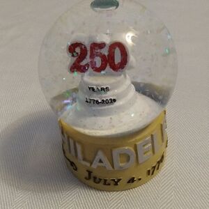 Philadelphia 250th Anniversary Snow Globe - Gold and White